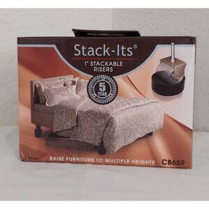 Adjustable Bed/Furniture Risers Set of 8, Black Slipstick cb659 Height Adjuster